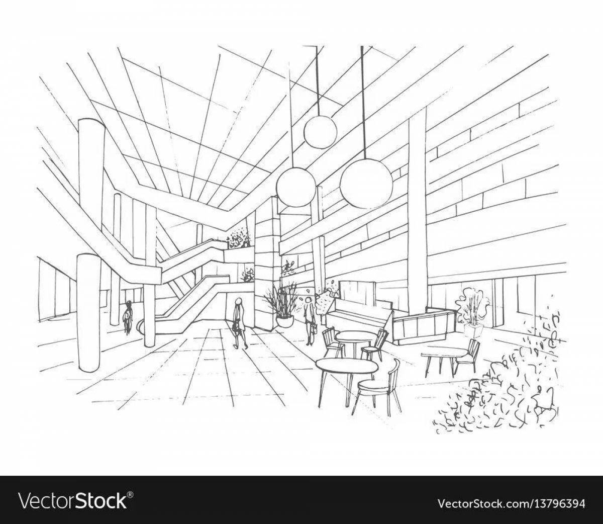 Glamorous mall coloring page