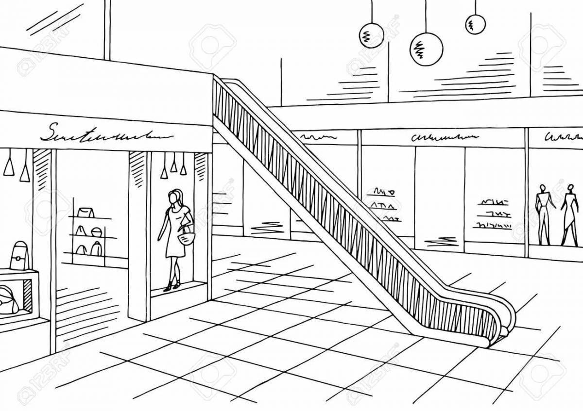 Adorable mall coloring page