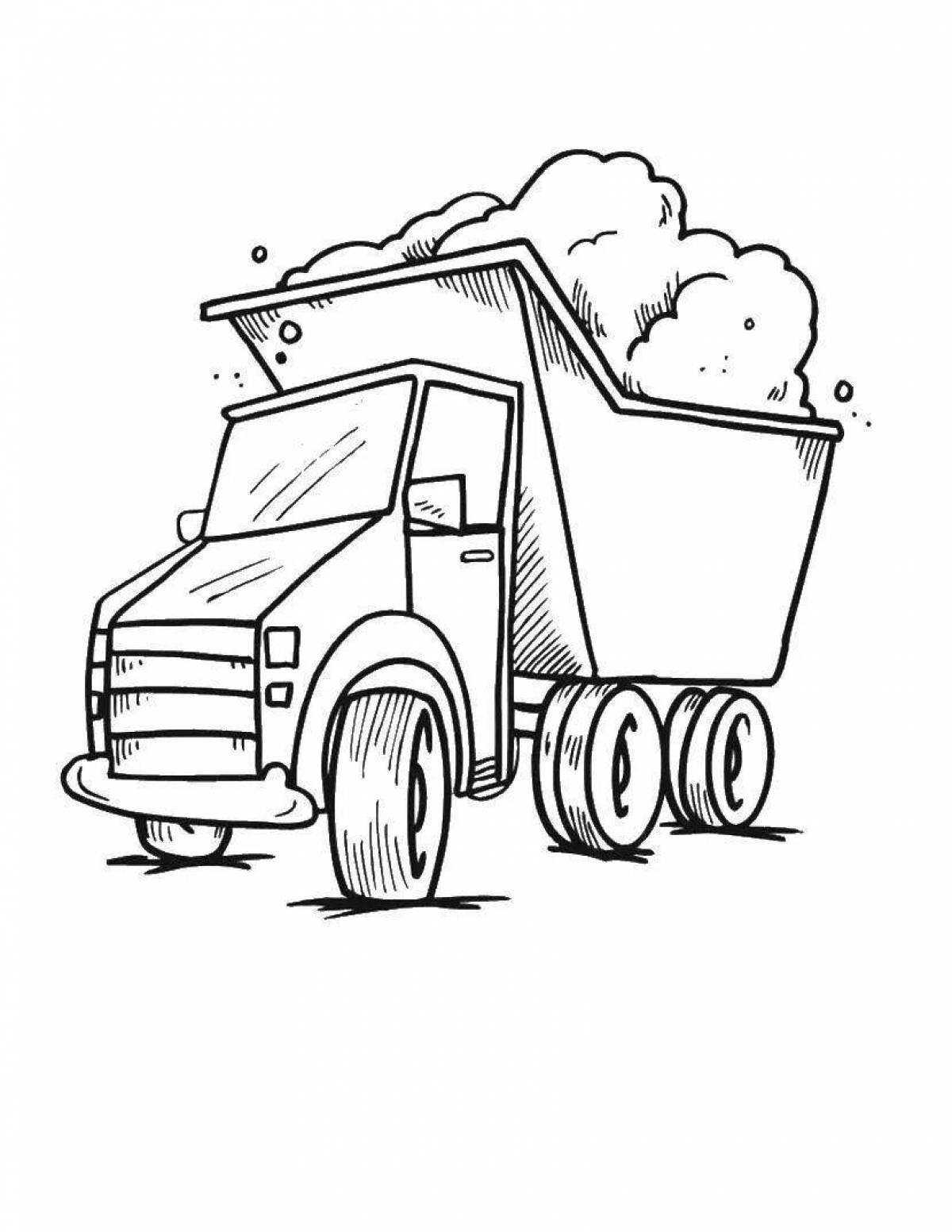 Coloring page attractive dump truck