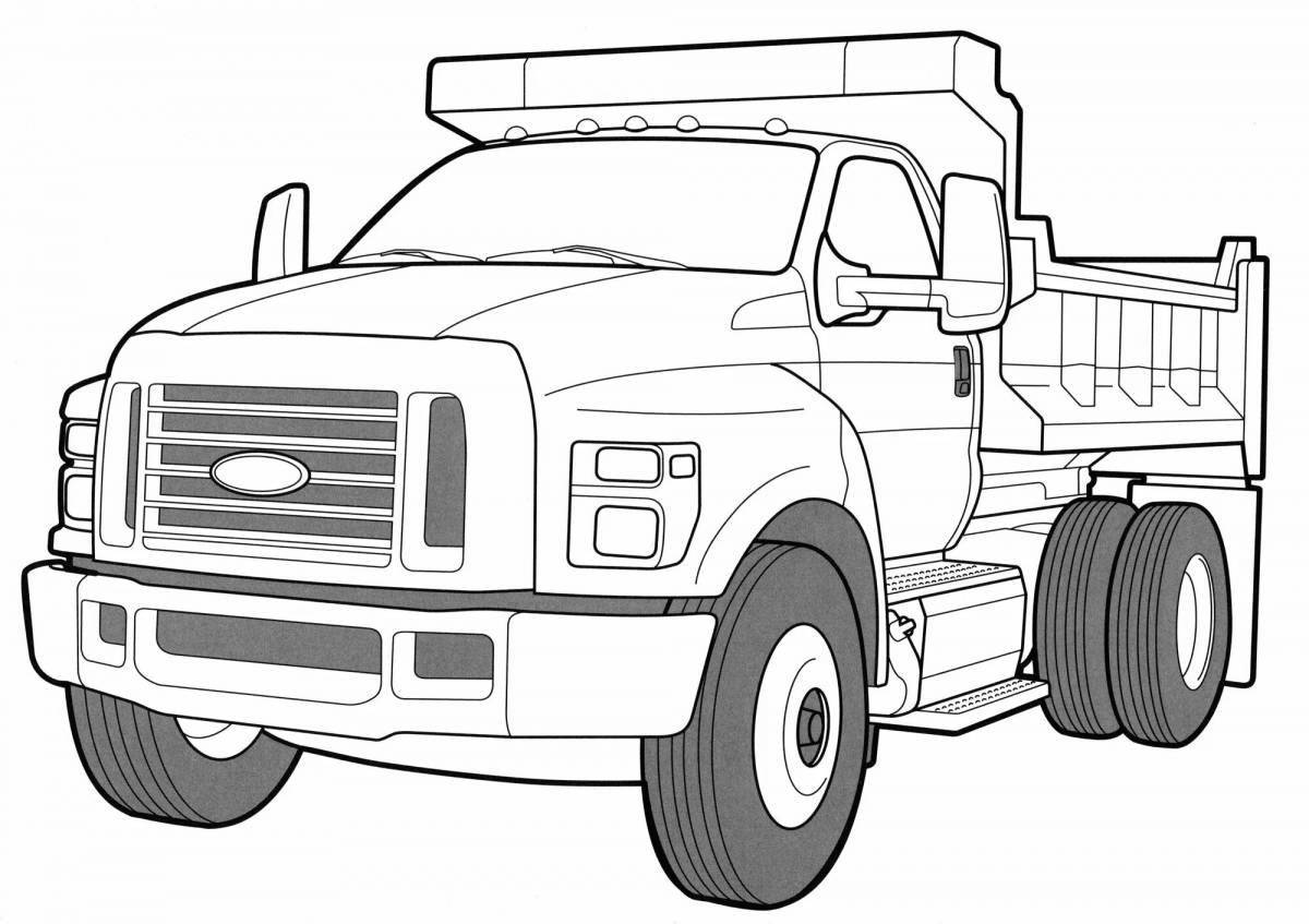 Adorable dump truck coloring page