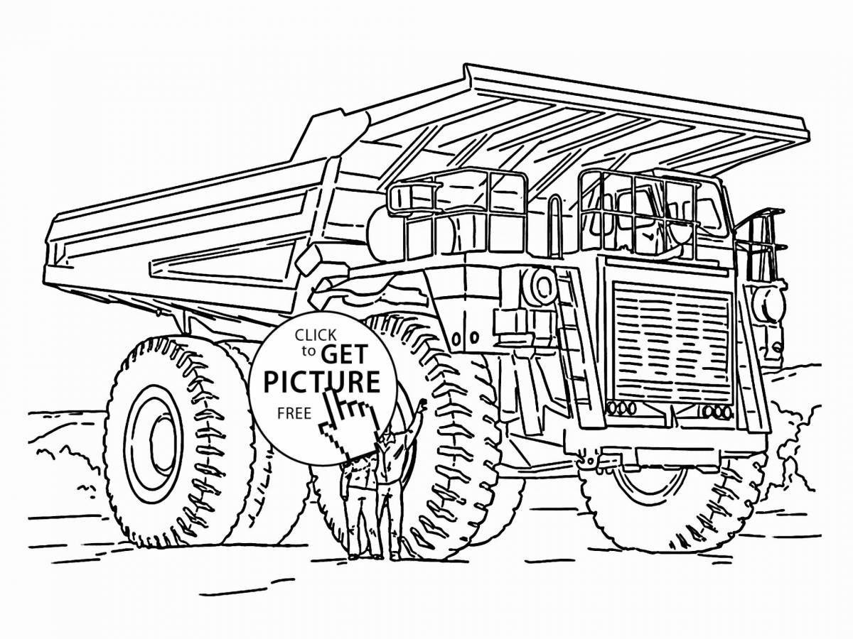 Majestic dump truck coloring page