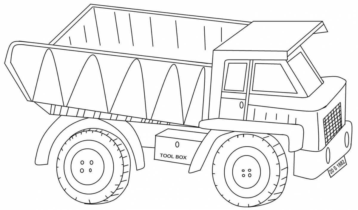 Unique dump truck coloring page