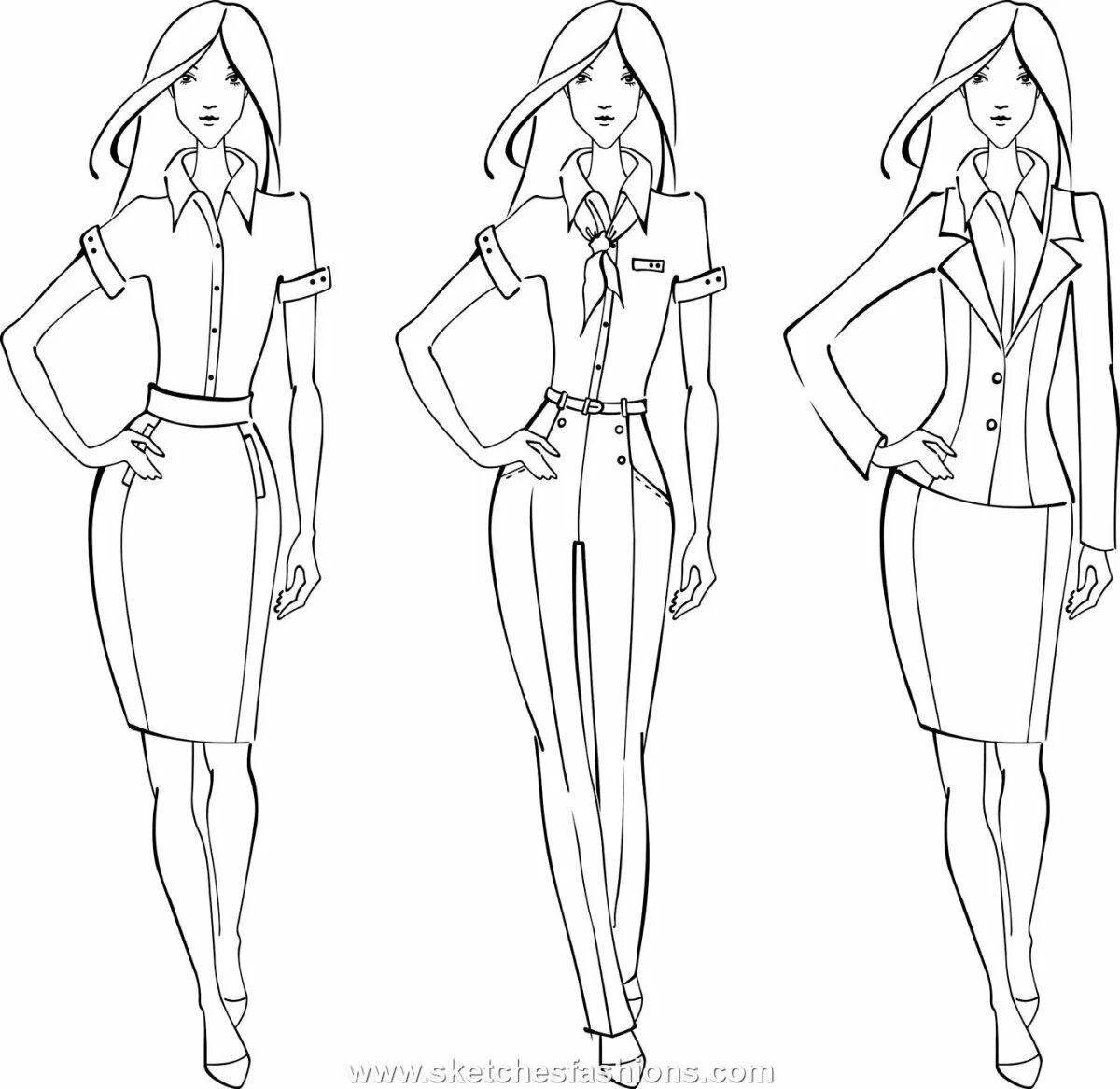 Эскиз изящной одежды