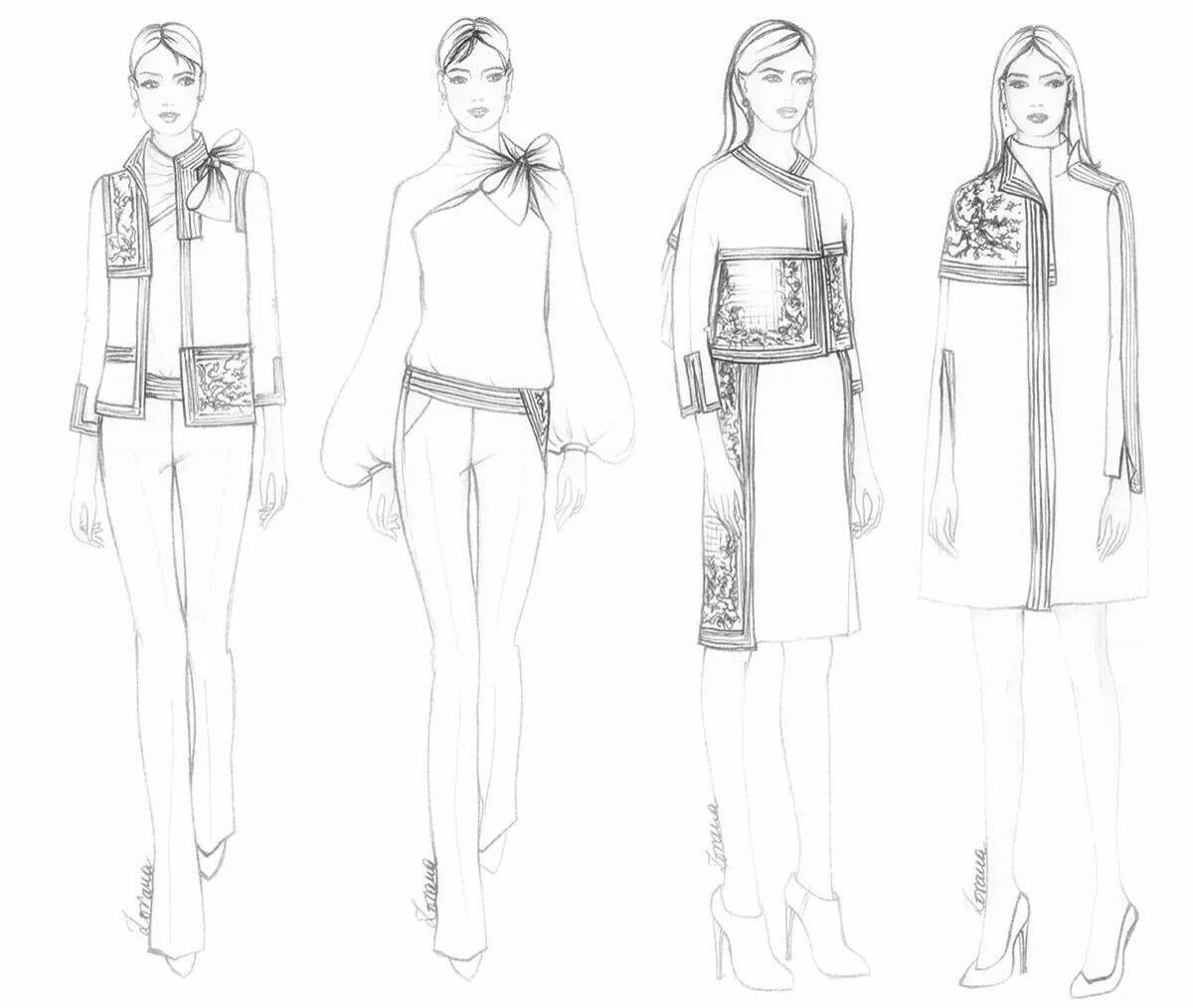 Элегантный рисунок одежды