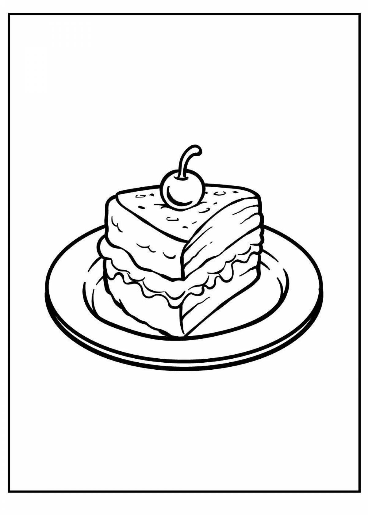 Приглашающая раскраска кусочек пирога