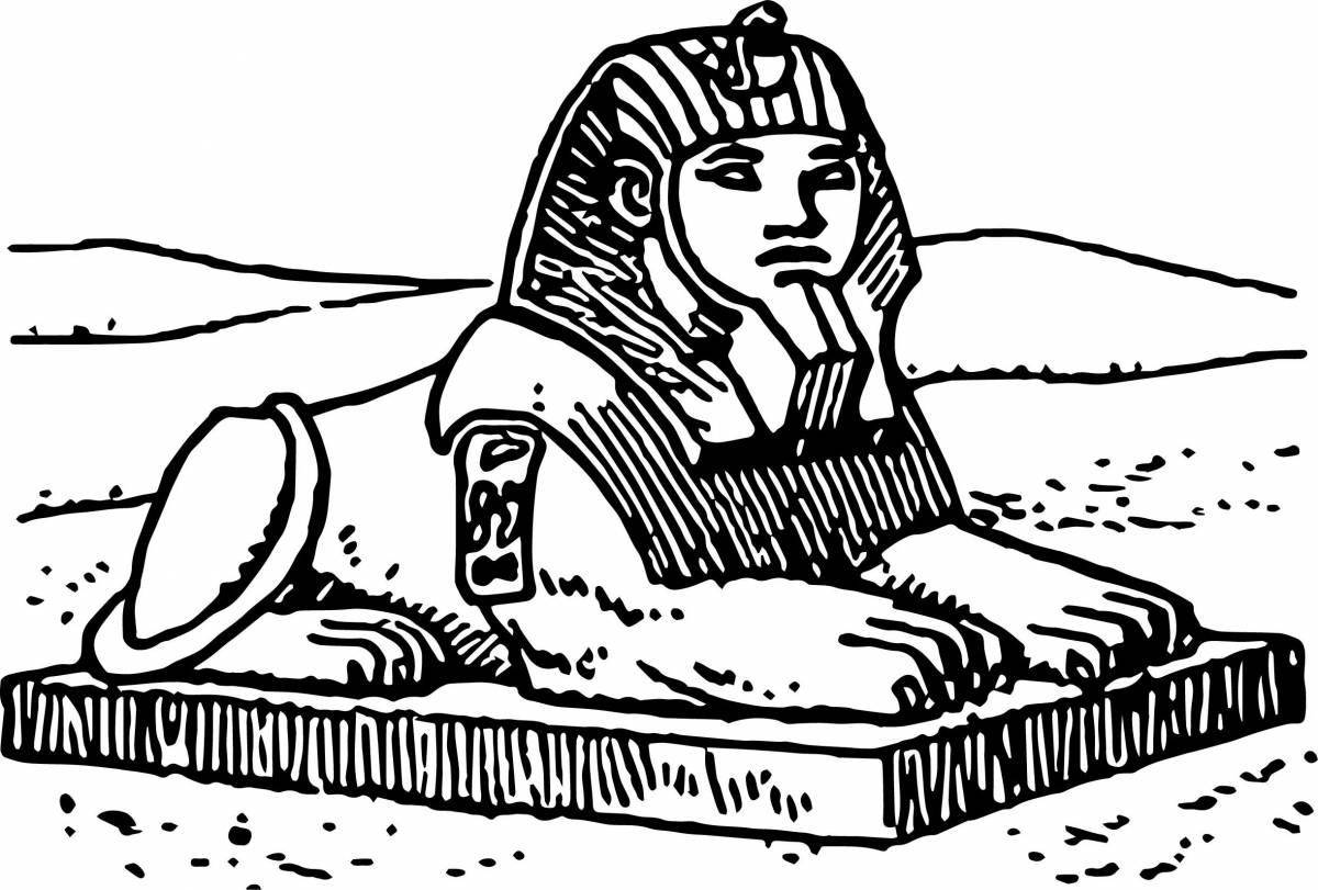 Coloring page ancient sphinx egypt