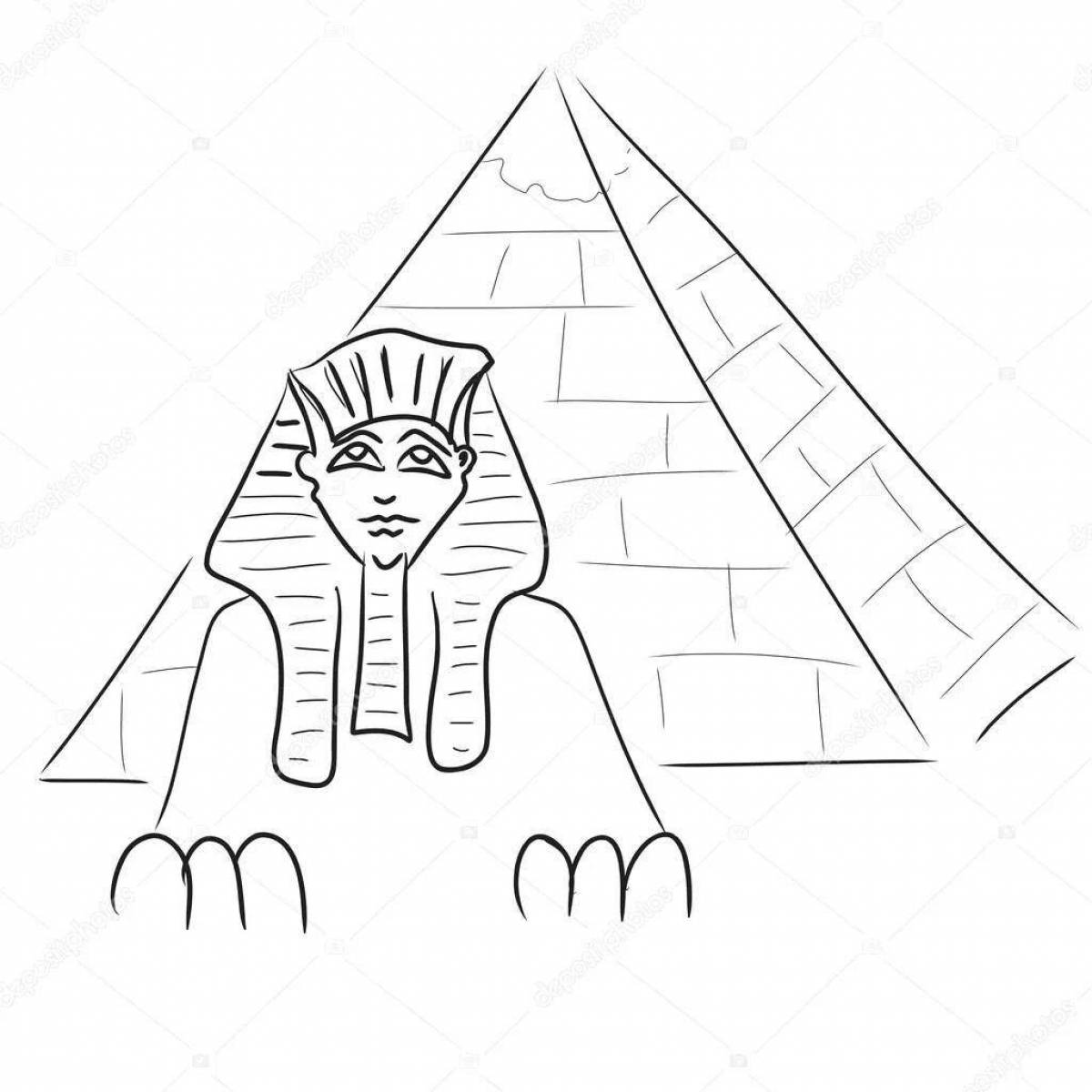 Раскраска монументальный сфинкс египет