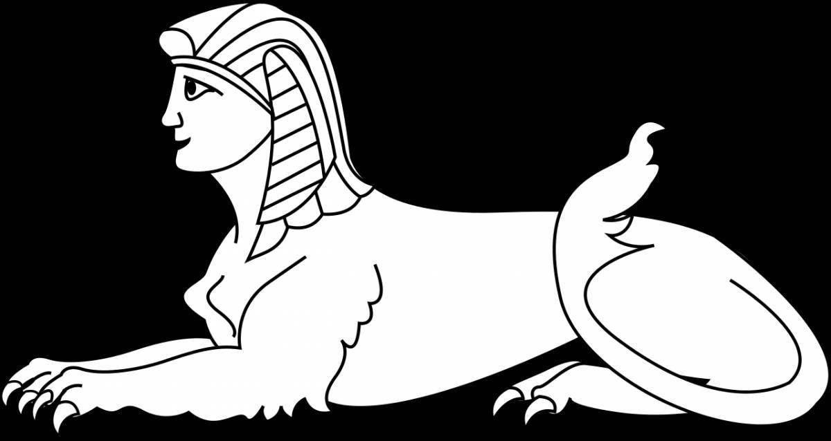 Coloring page royal sphinx egypt