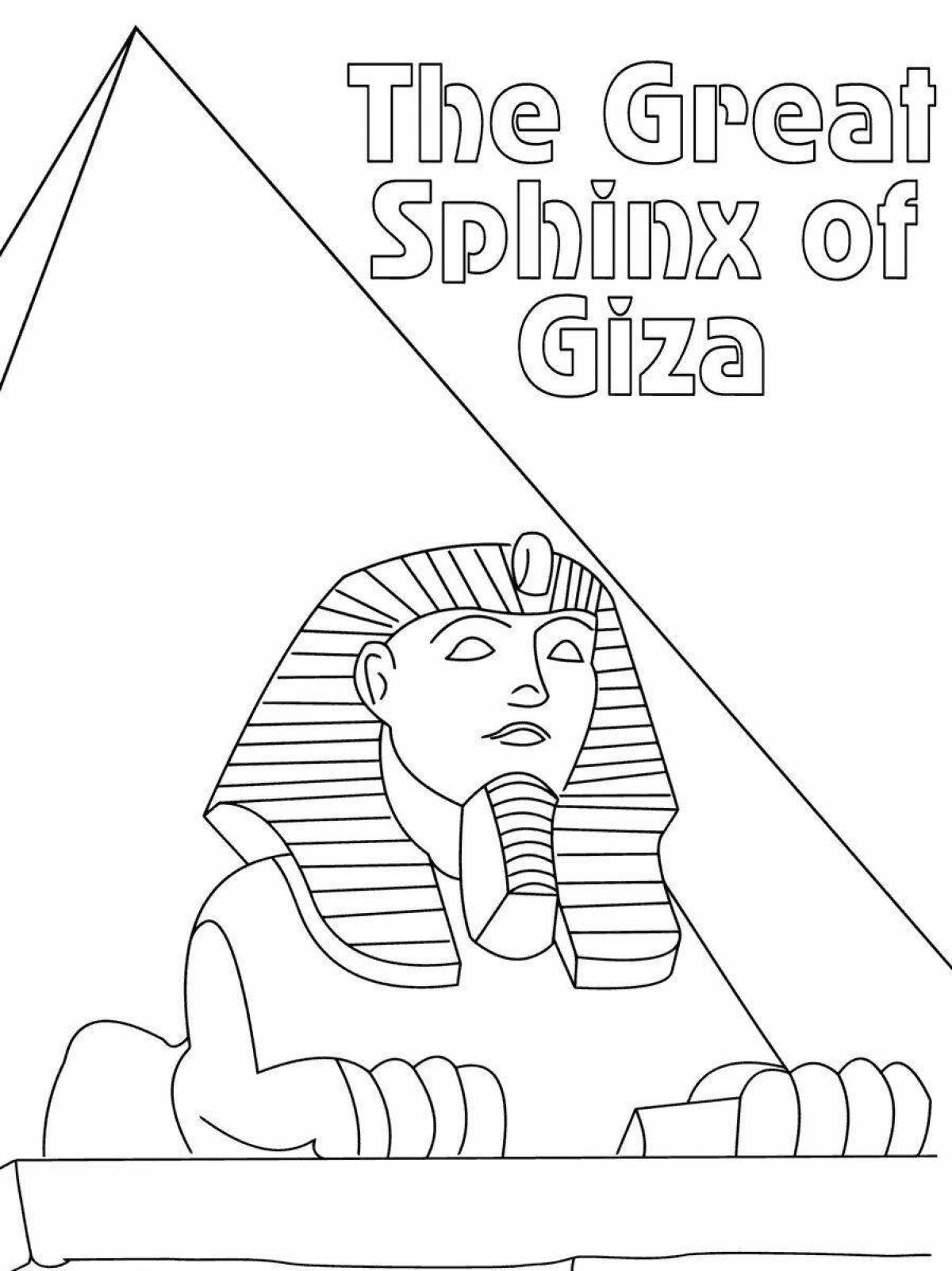 Раскраска великолепный сфинкс египет