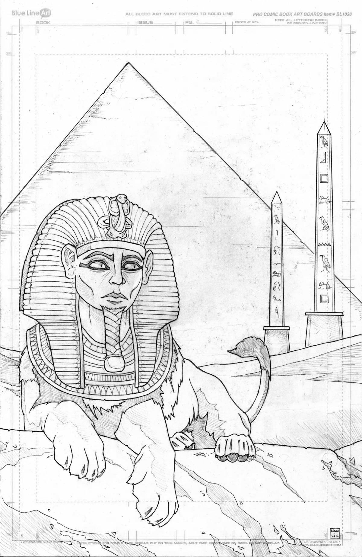 Великолепный сфинкс египет раскраска
