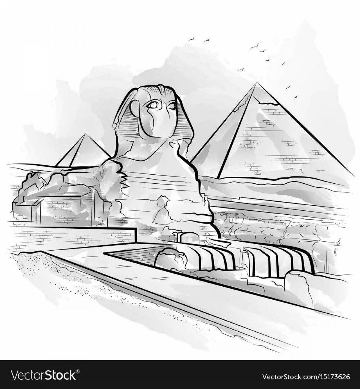 Элегантный сфинкс египет раскраска