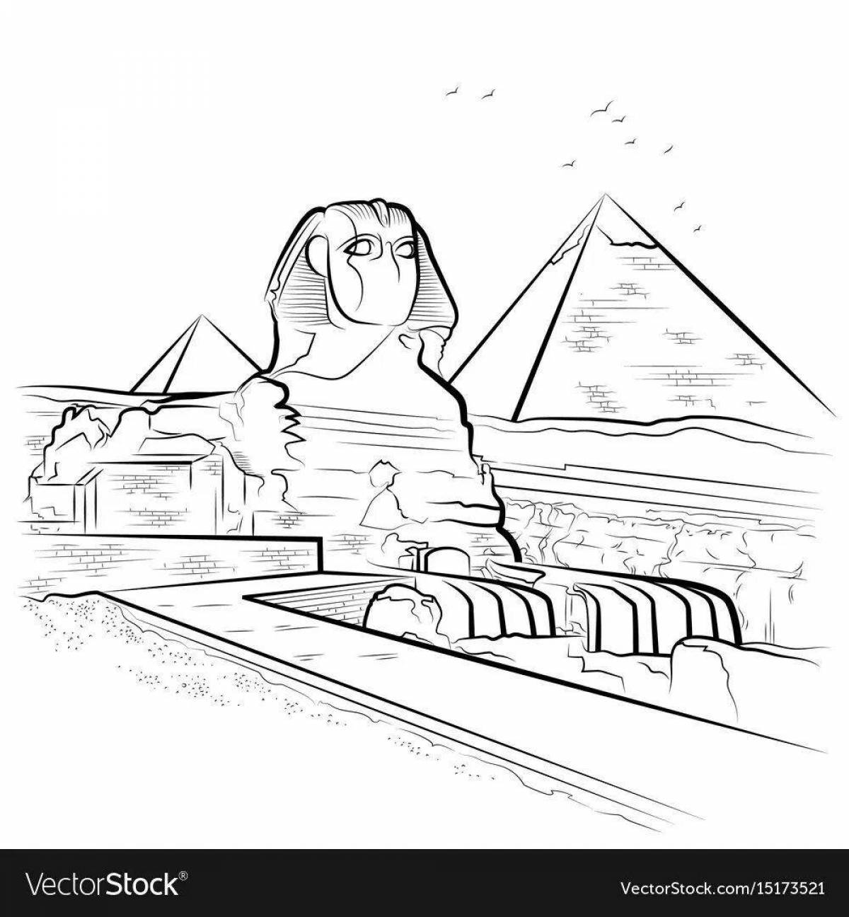 Раскраска роскошный сфинкс египет