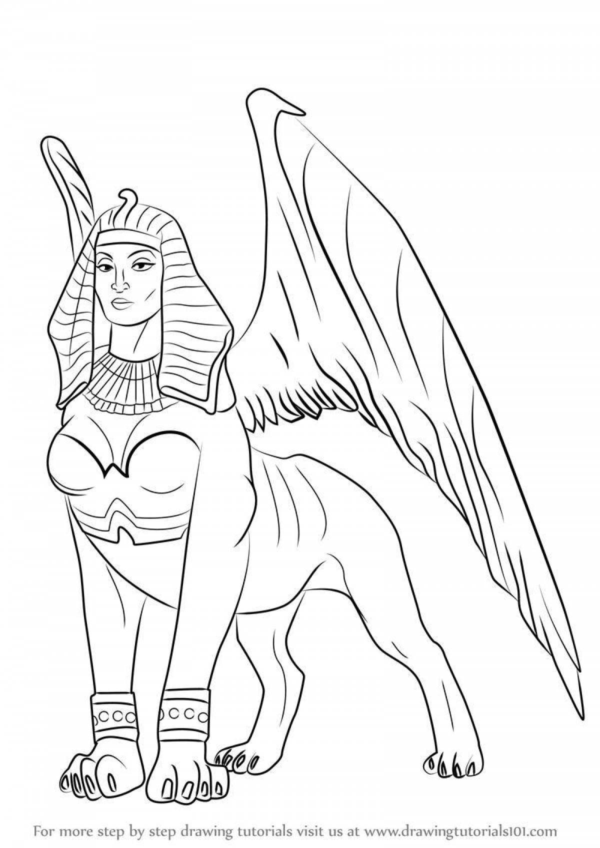 Brilliant sphinx egypt coloring book