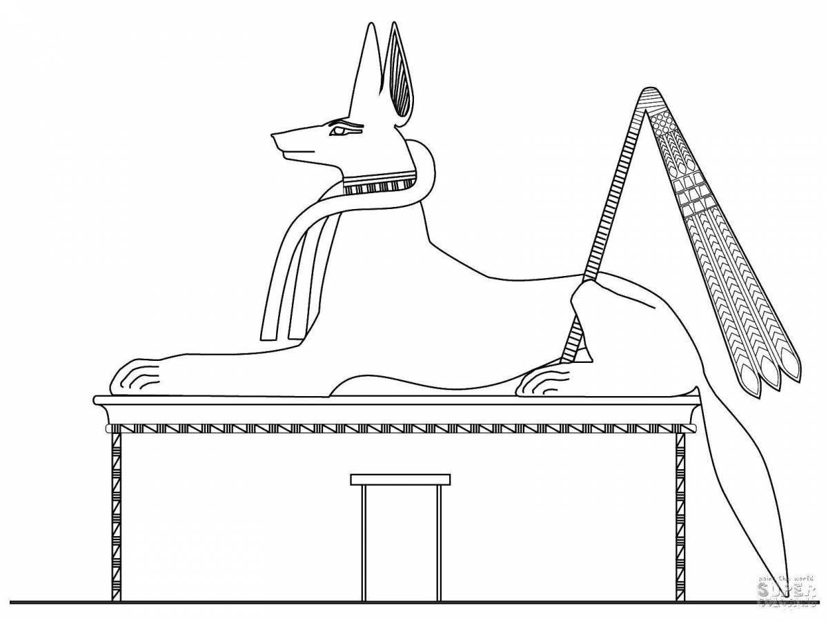 Coloring page shining sphinx egypt