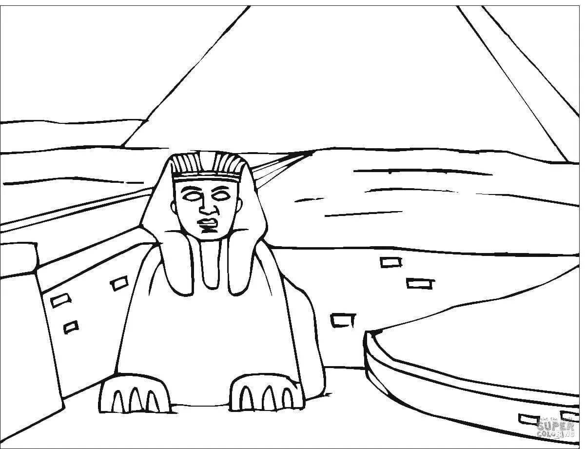 Dazzling sphinx egypt coloring book