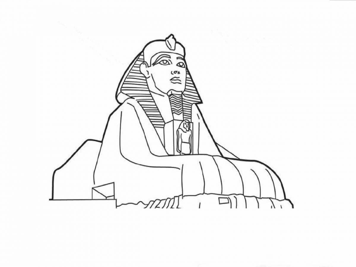 Intricate sphinx egypt coloring book