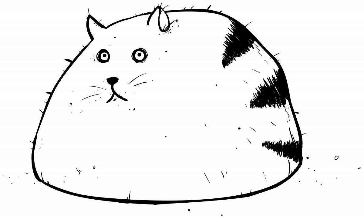 Colouring relaxed chubby cat