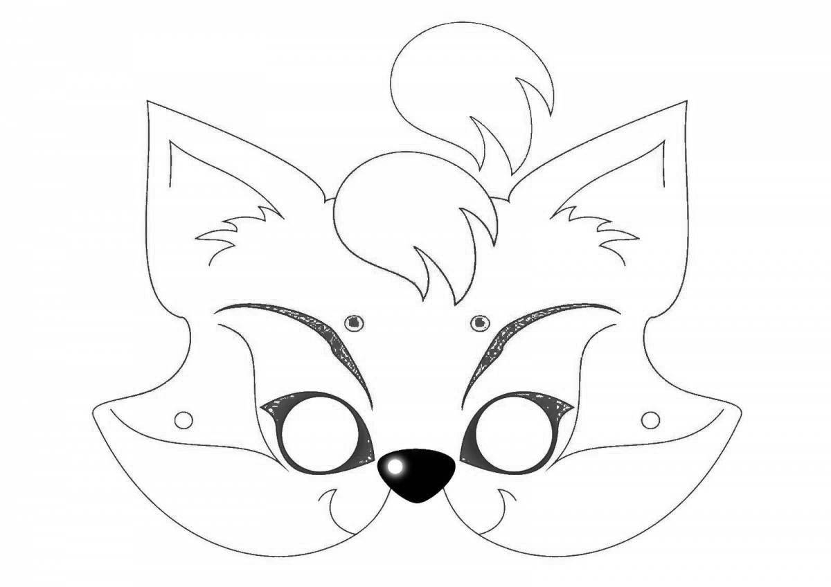 Coloring book playful face of the fox
