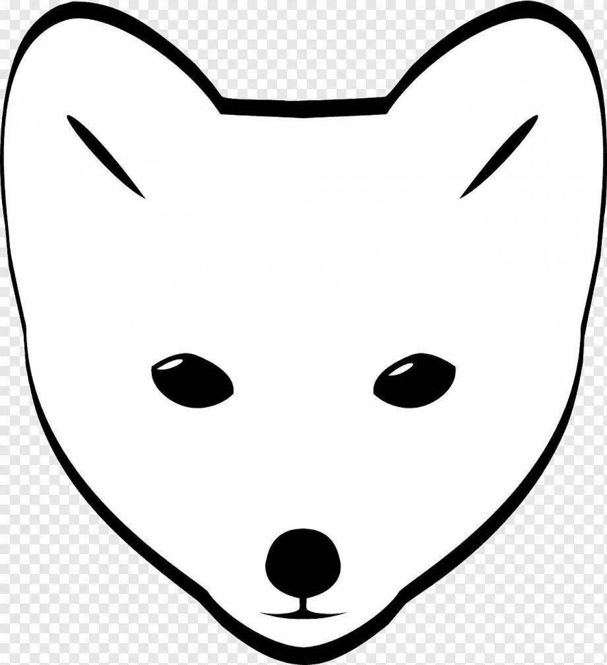 Coloring page freaky fox face