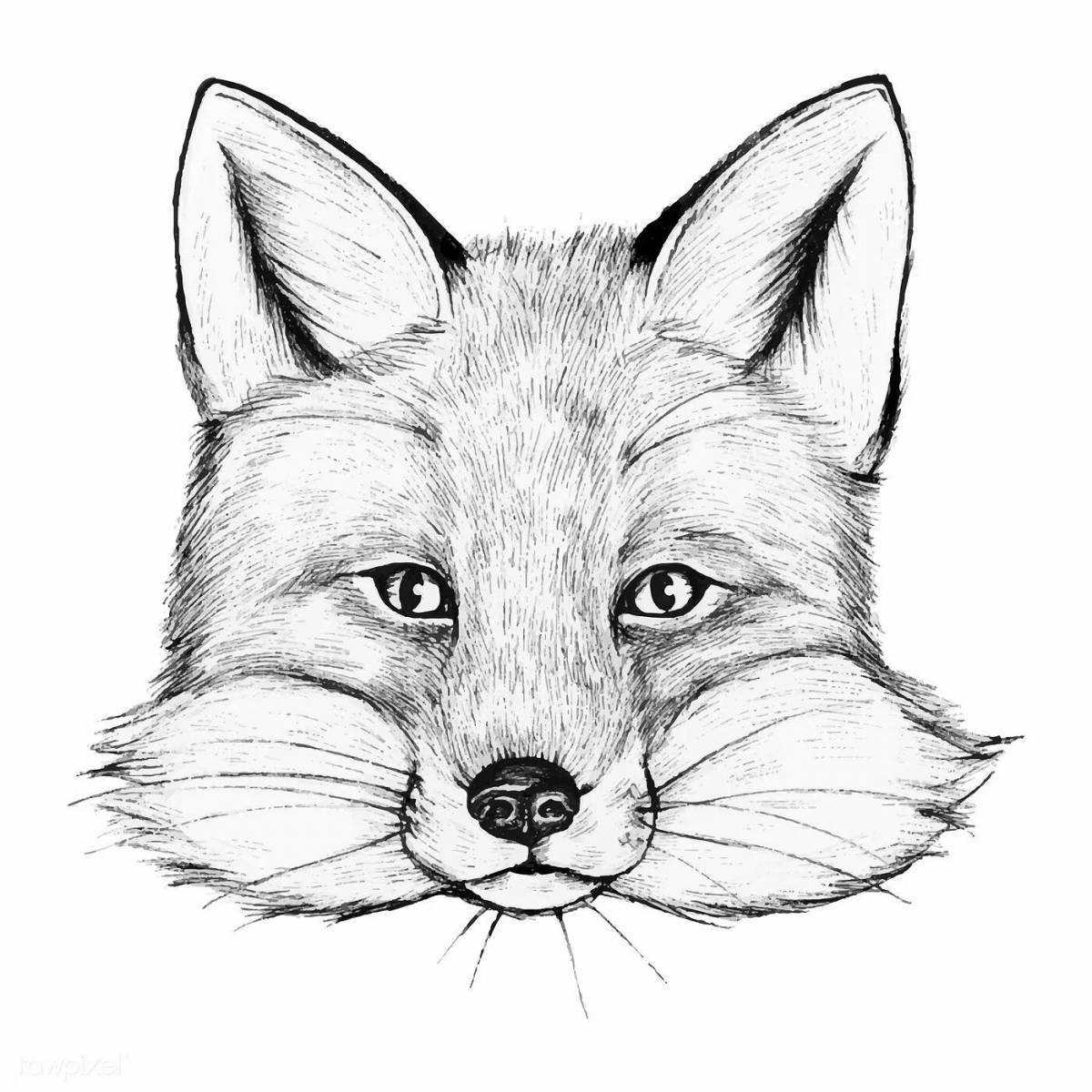 Coloring page exquisite fox face