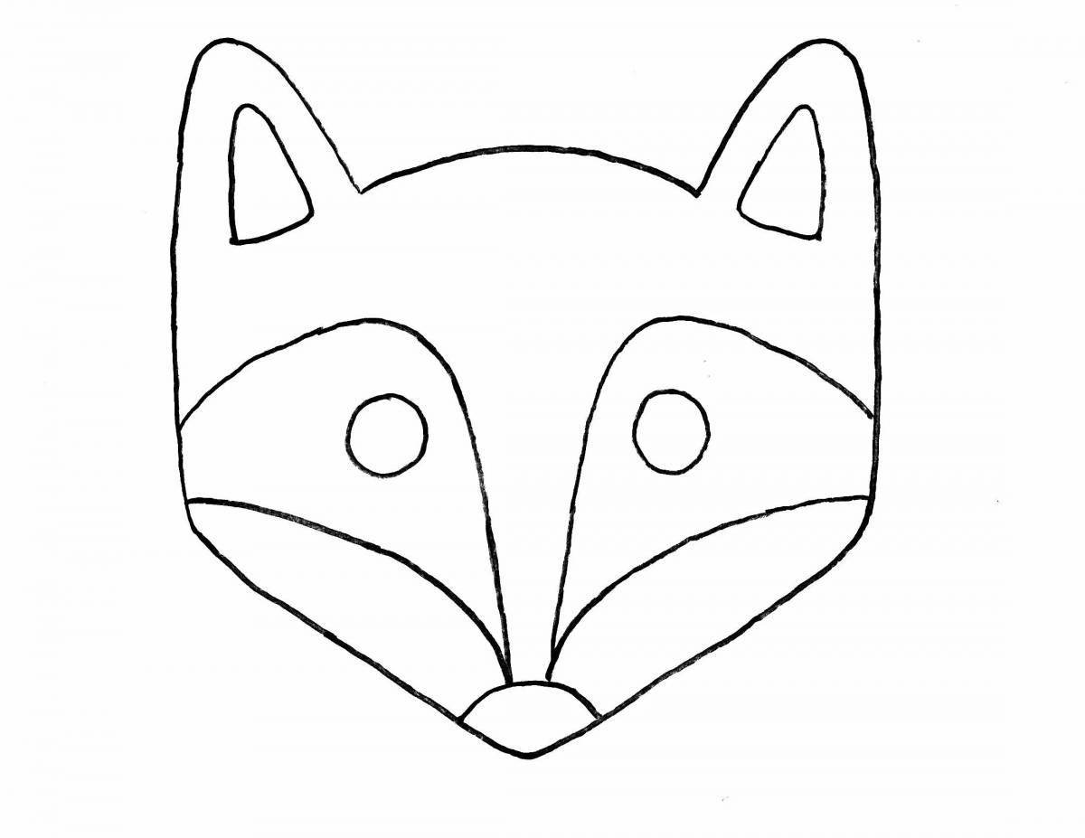 Coloring page elegant fox face