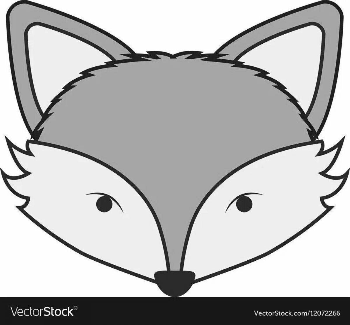 Coloring fox face bold