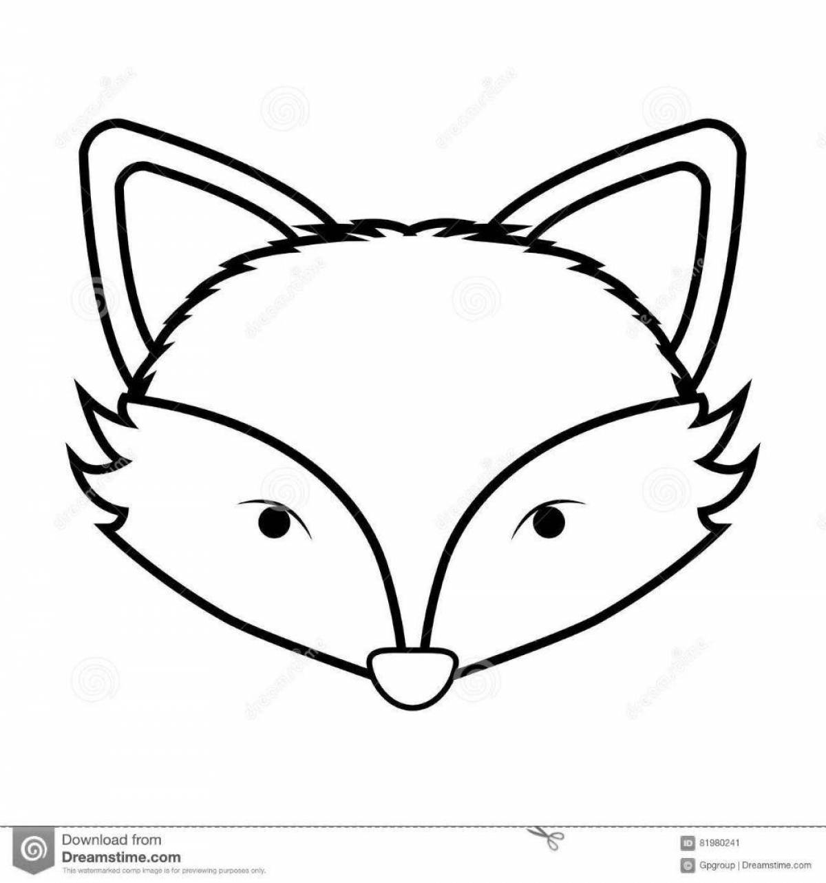 Adorable fox face coloring book
