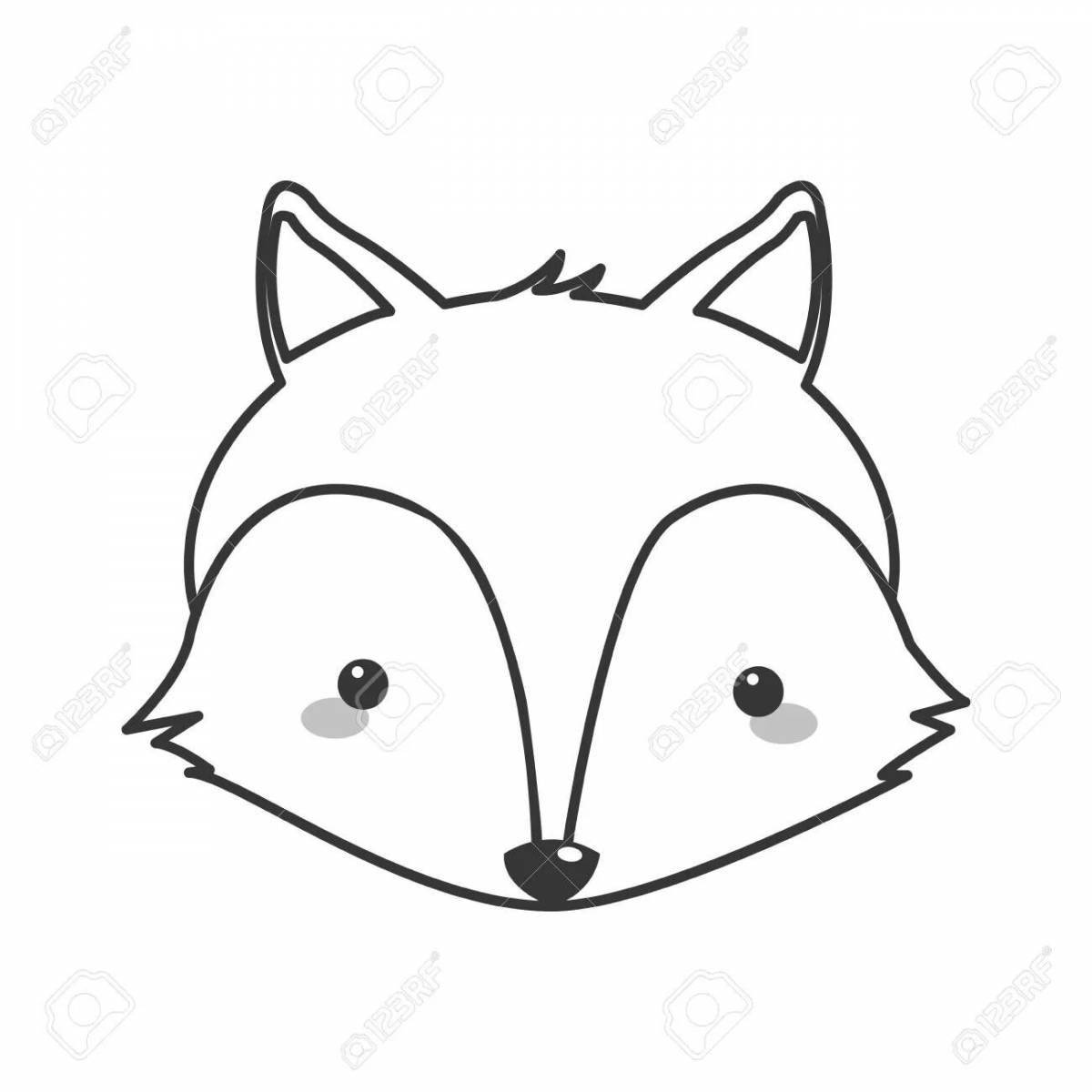 Coloring book of a fascinating muzzle of a fox