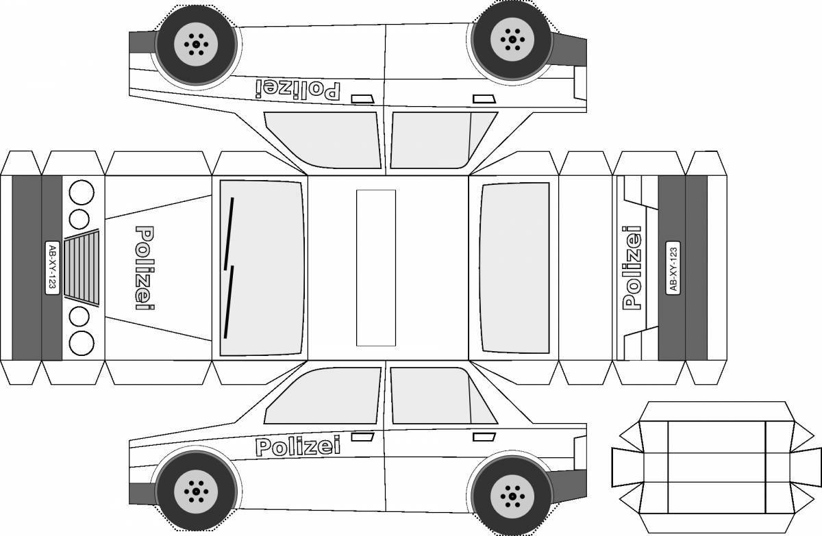 Colorful car layout coloring page