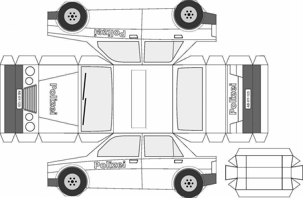 Красочная страница раскраски макета машины