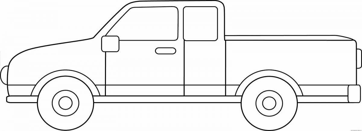 Intriguing car layout coloring page