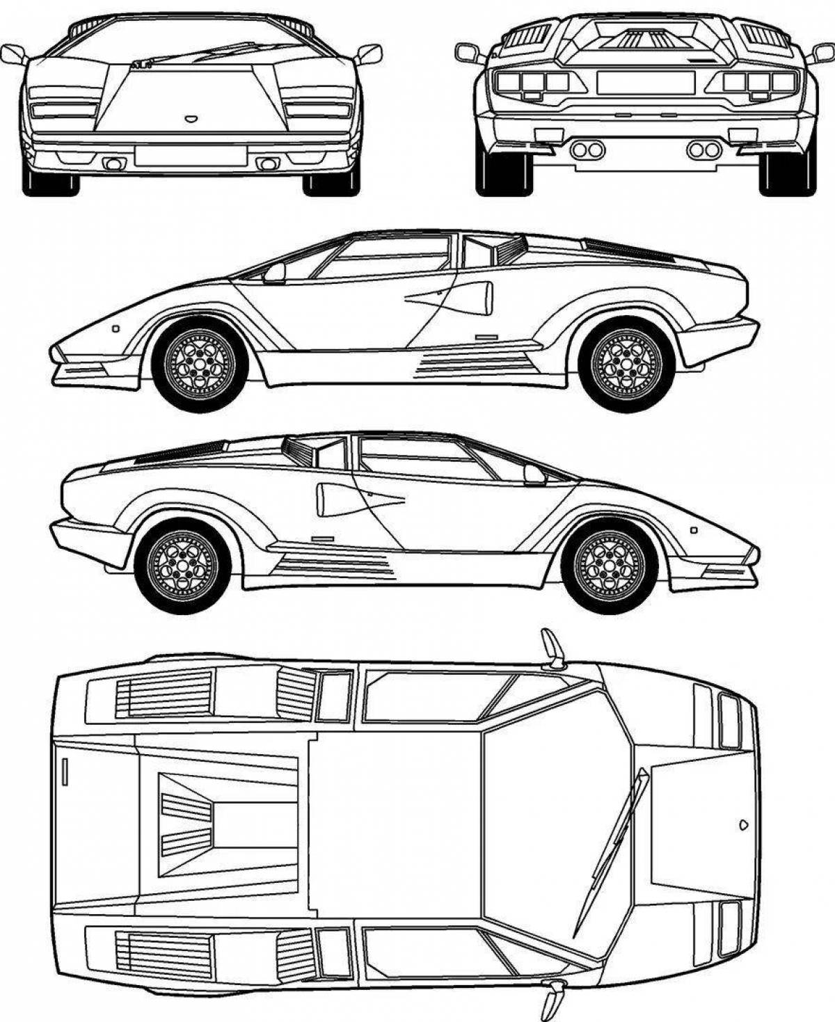 Tempting car layout coloring page