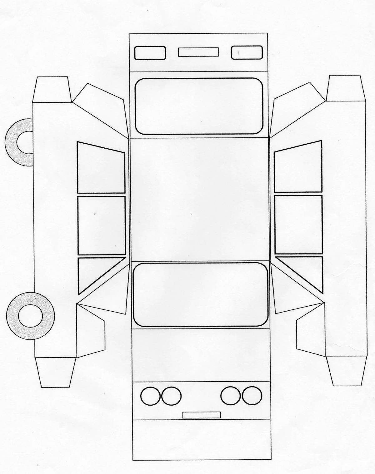 Mystical car layout coloring page