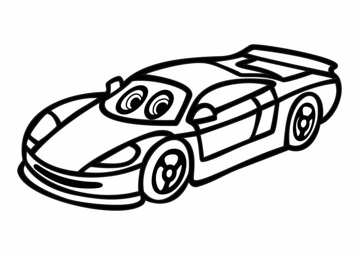 Creative car layout coloring page