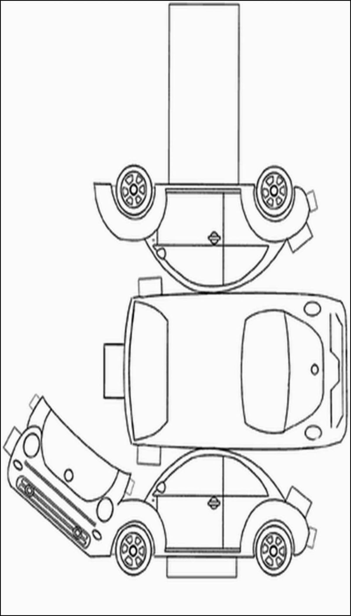 Bold machine layout coloring page