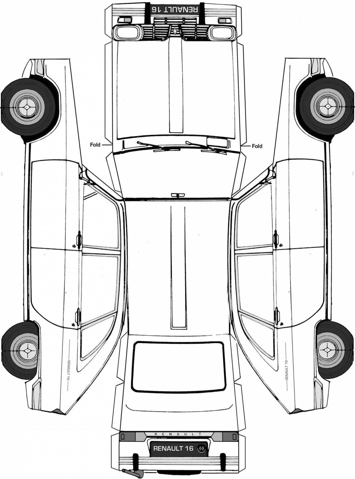 Amazing car mockup coloring page