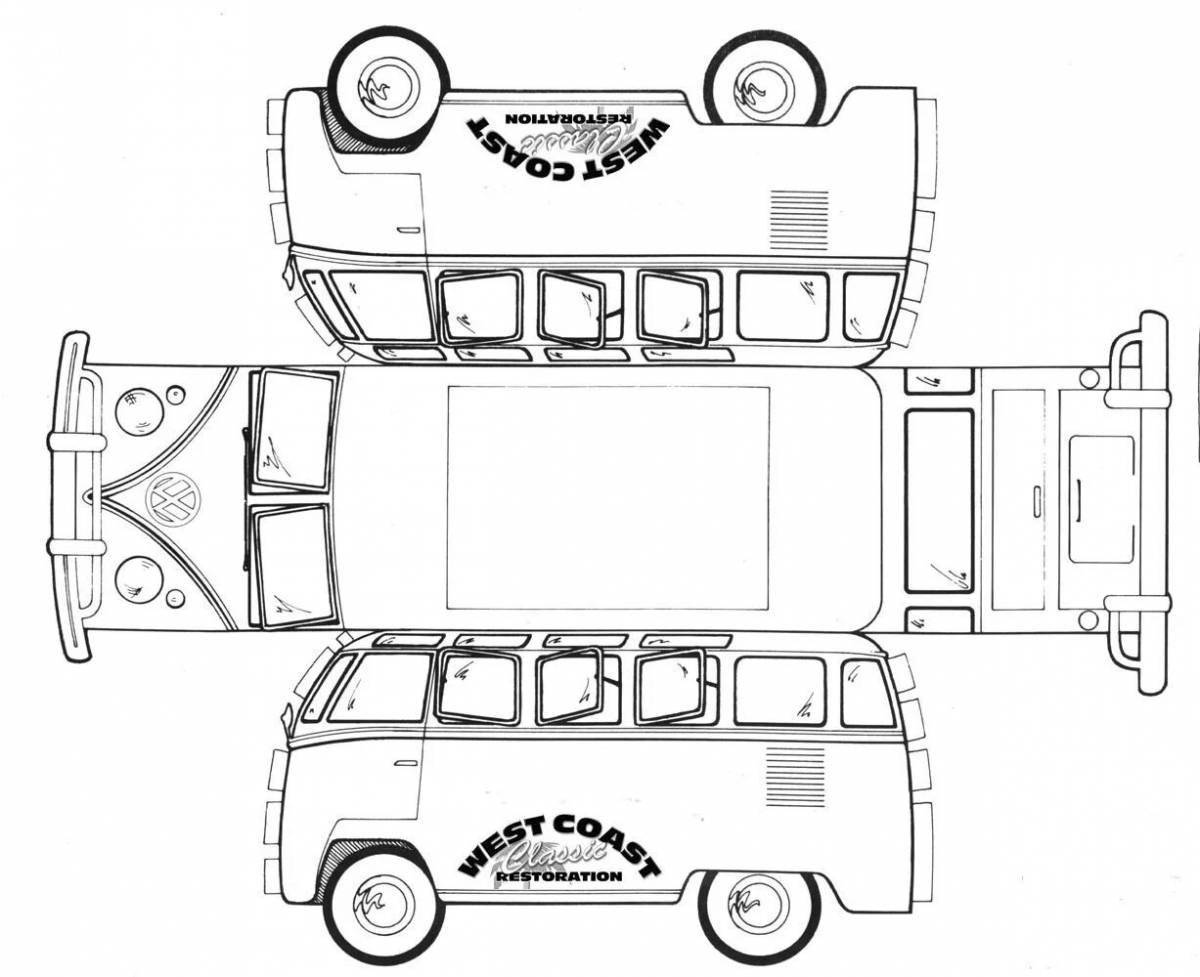 Dramatic car layout coloring page