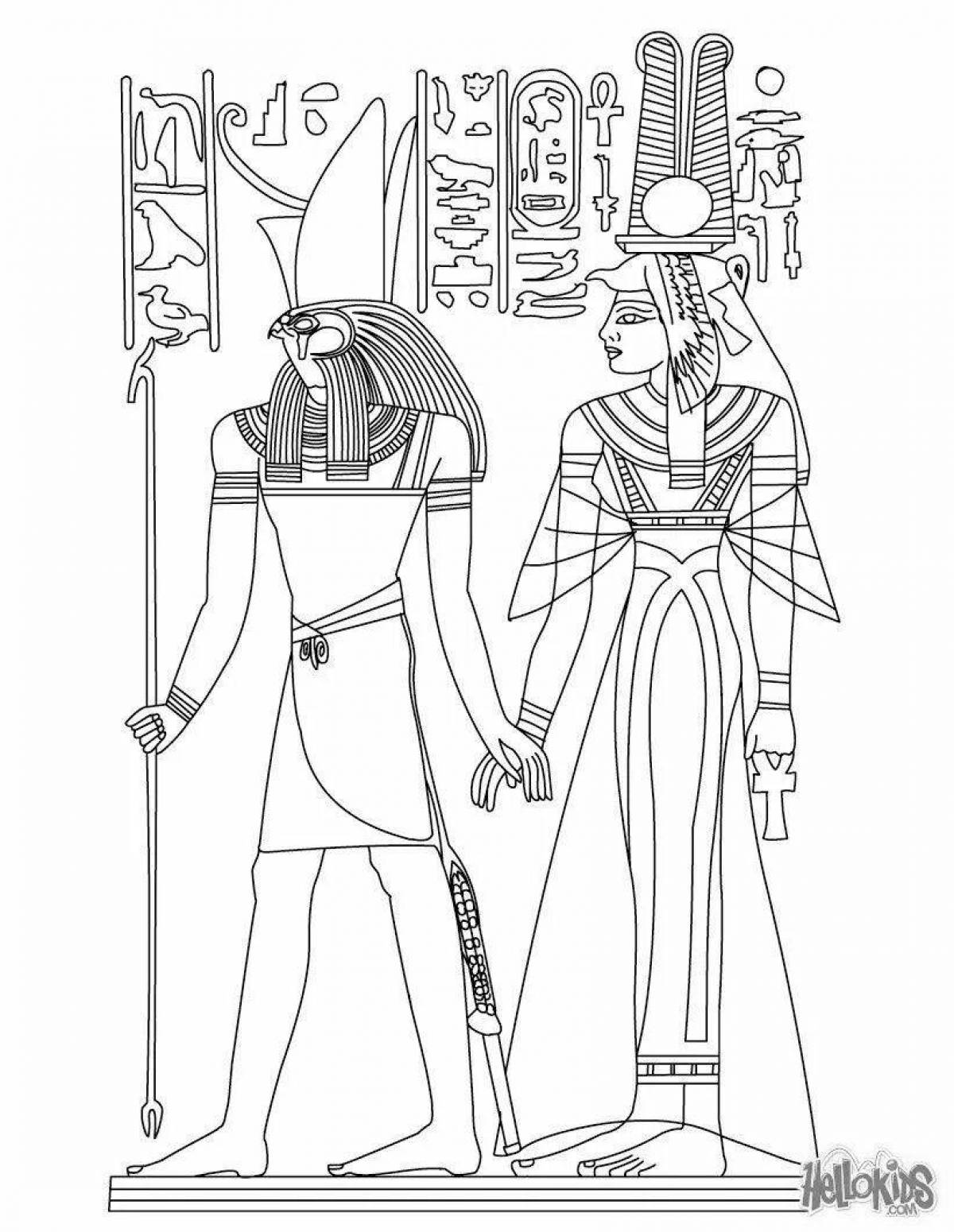 Gorgeous Egyptian gods coloring book