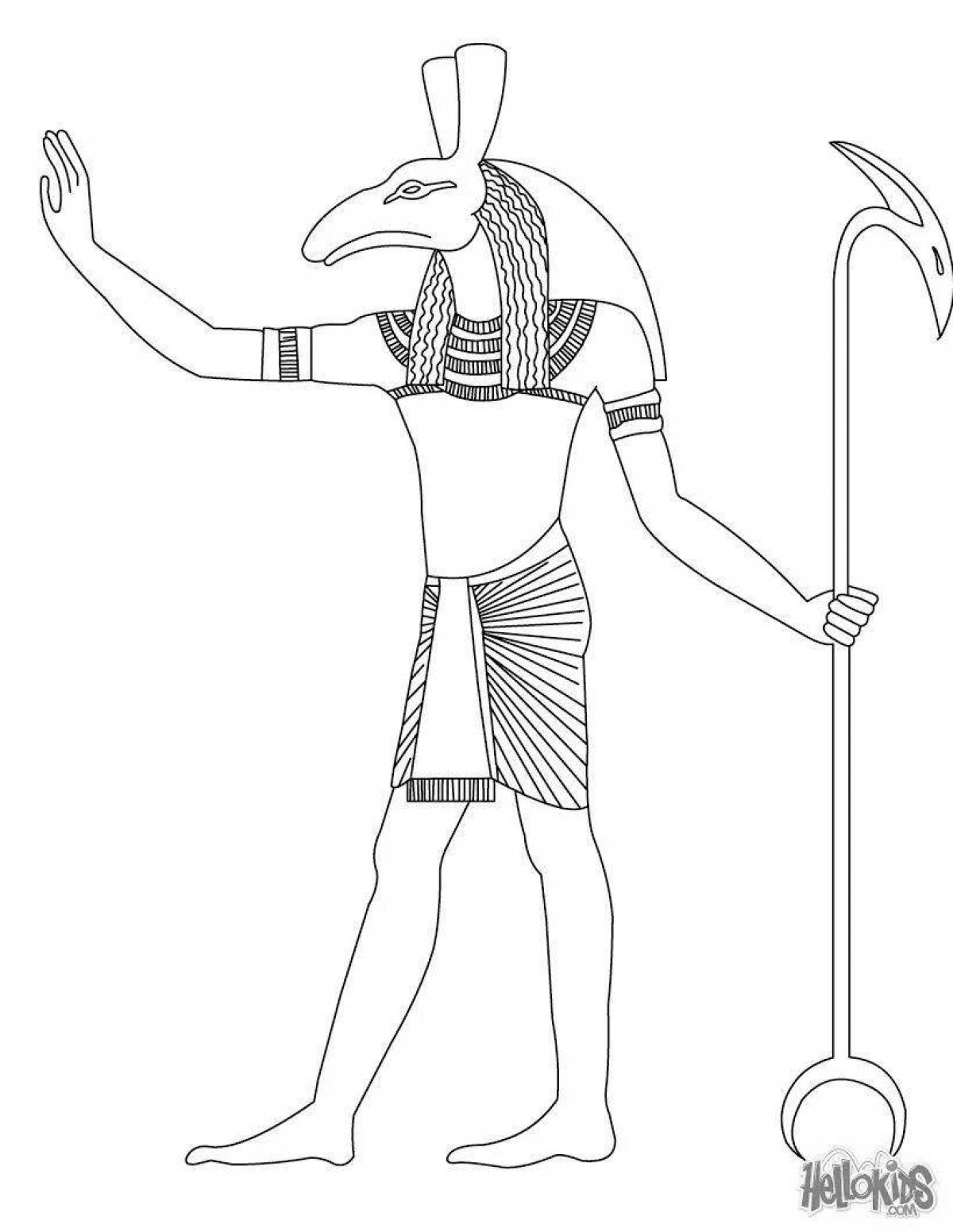Glorious coloring Egyptian gods