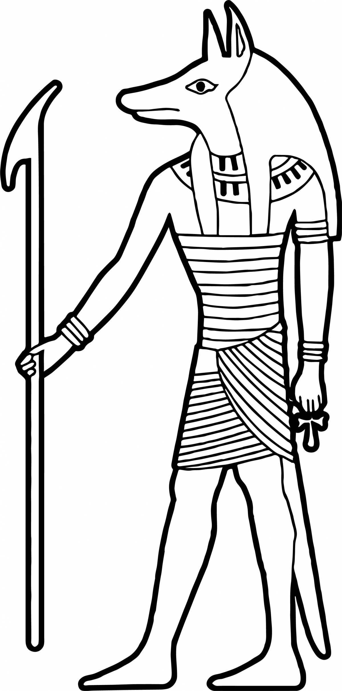 Royal coloring pages of Egyptian gods