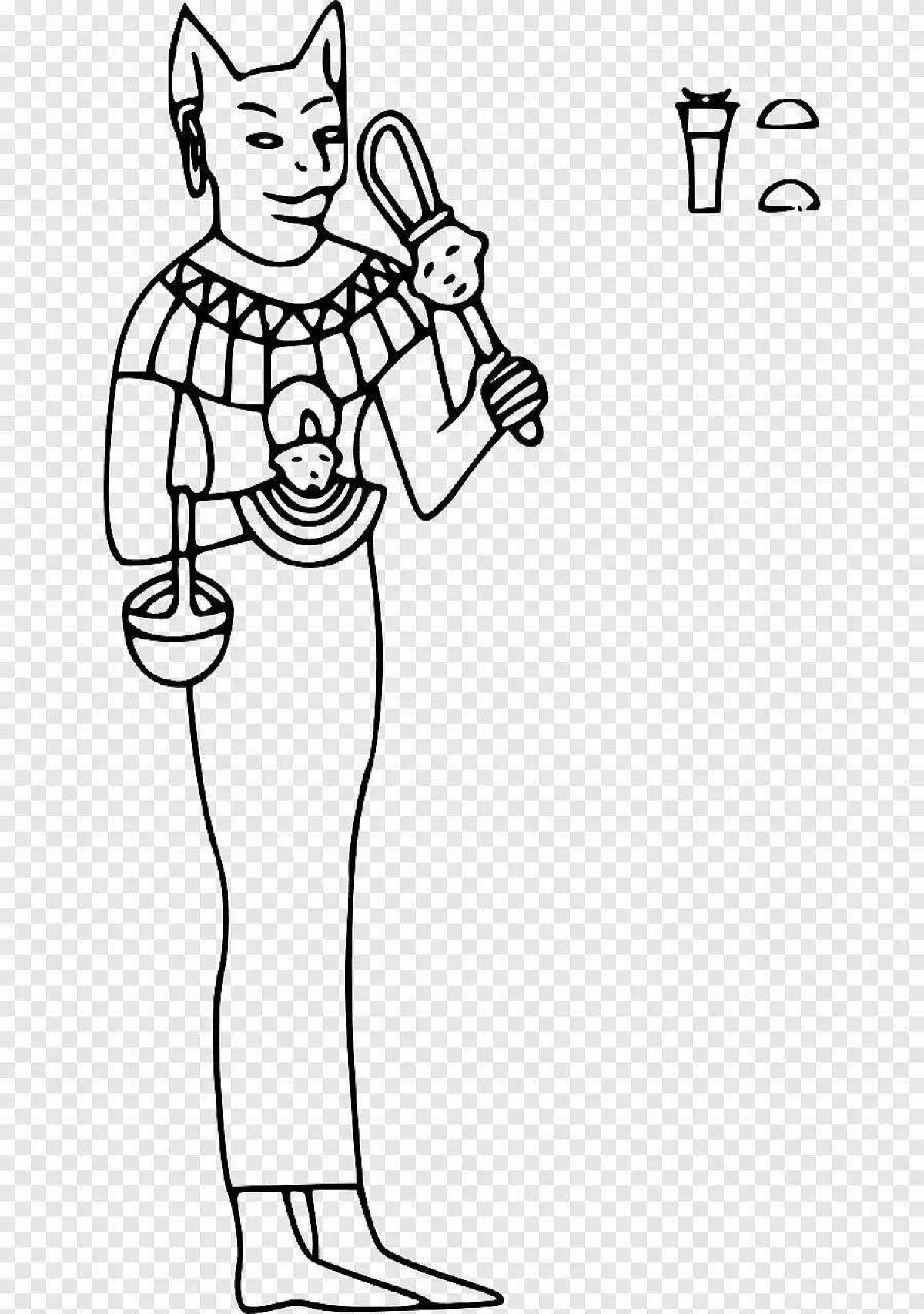 Изысканная раскраска египетских богов