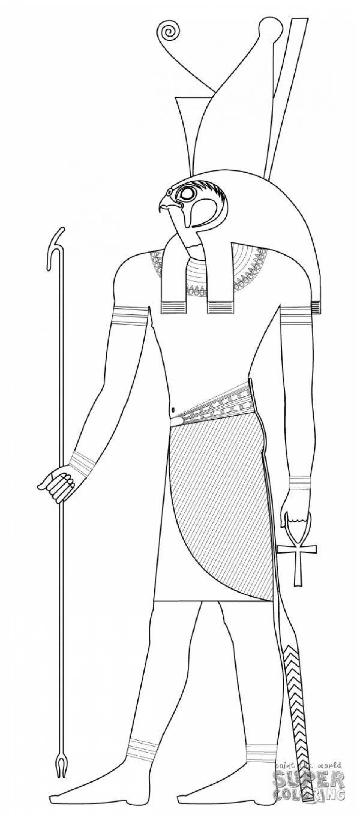 Сияющая раскраска египетские боги