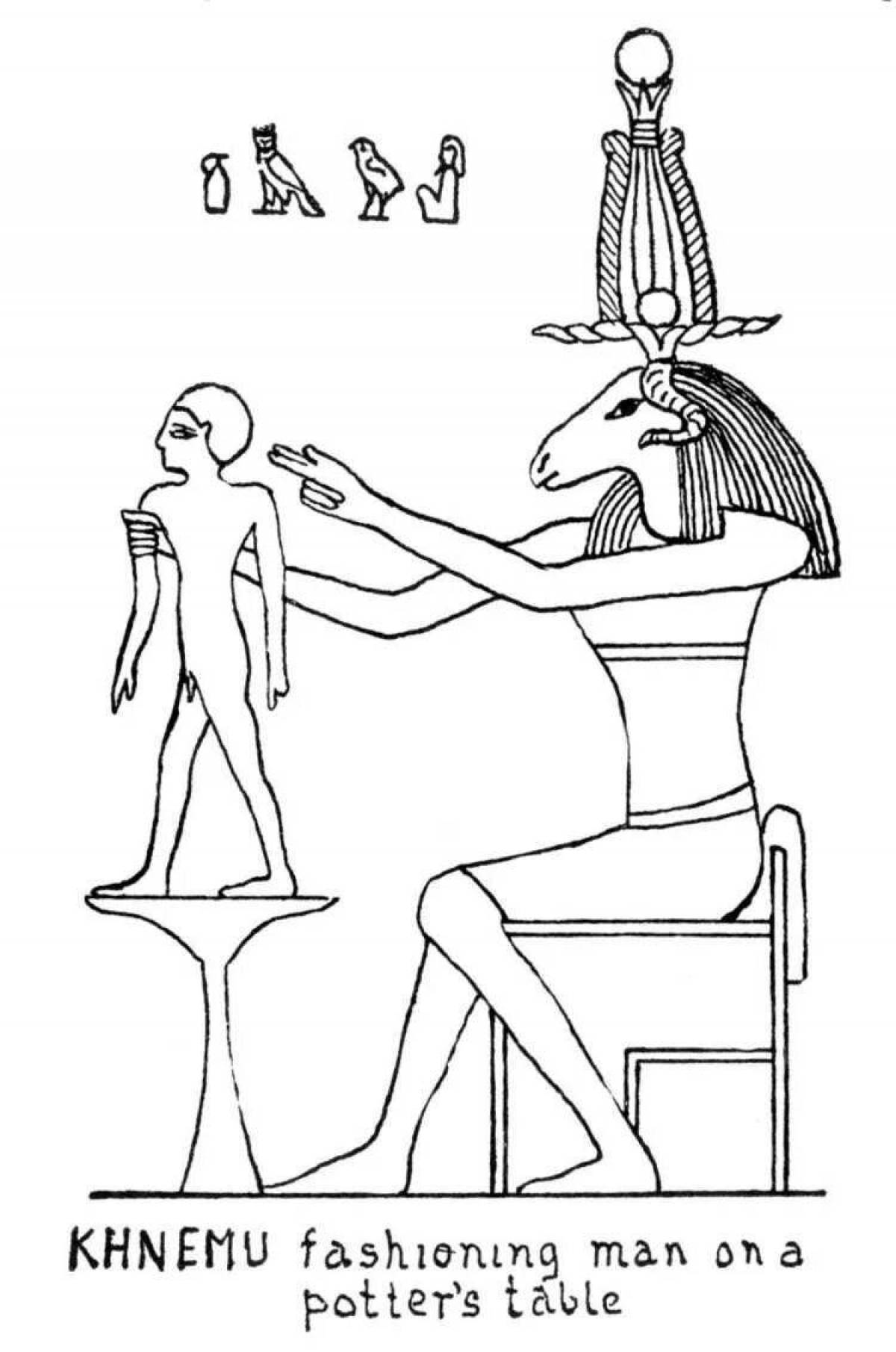 Excellent Egyptian gods coloring book