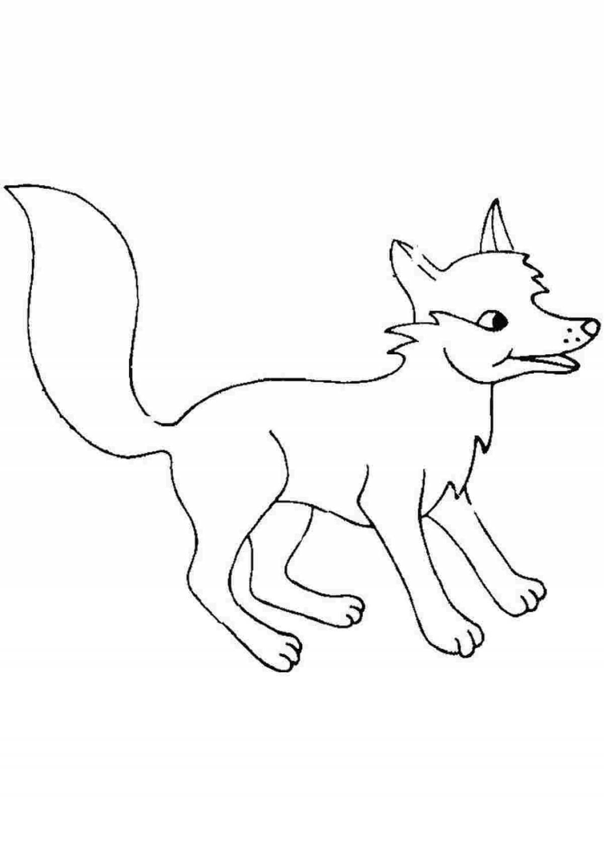 Joyful fox coloring