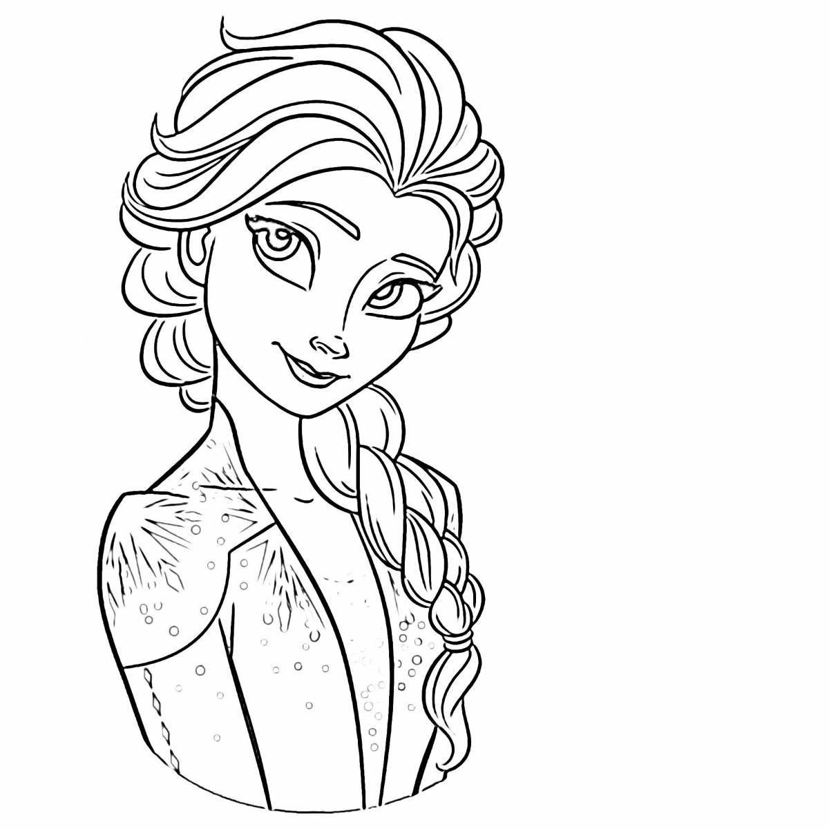 Elsa's generous face coloring