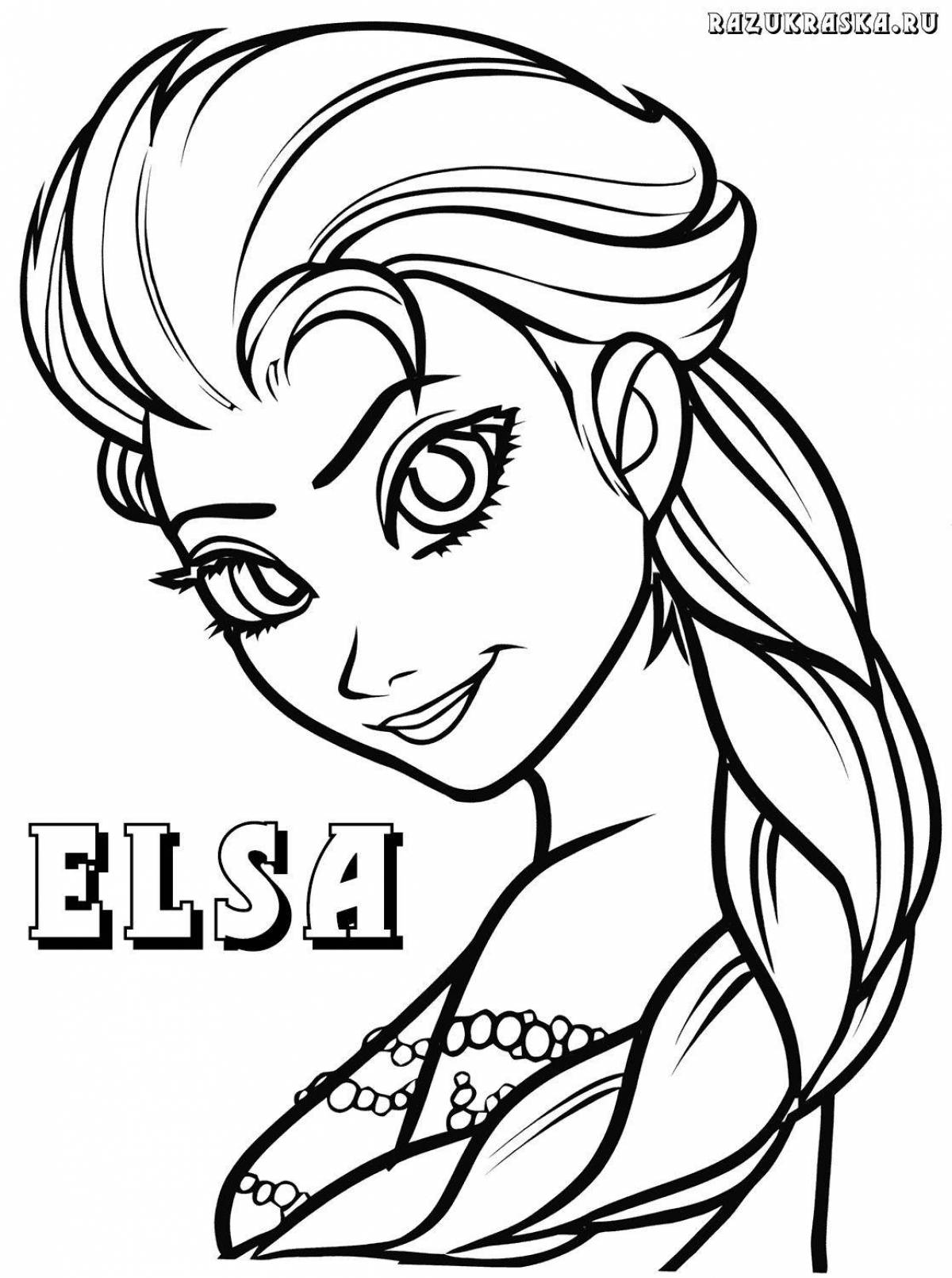 Elsa's royal face coloring