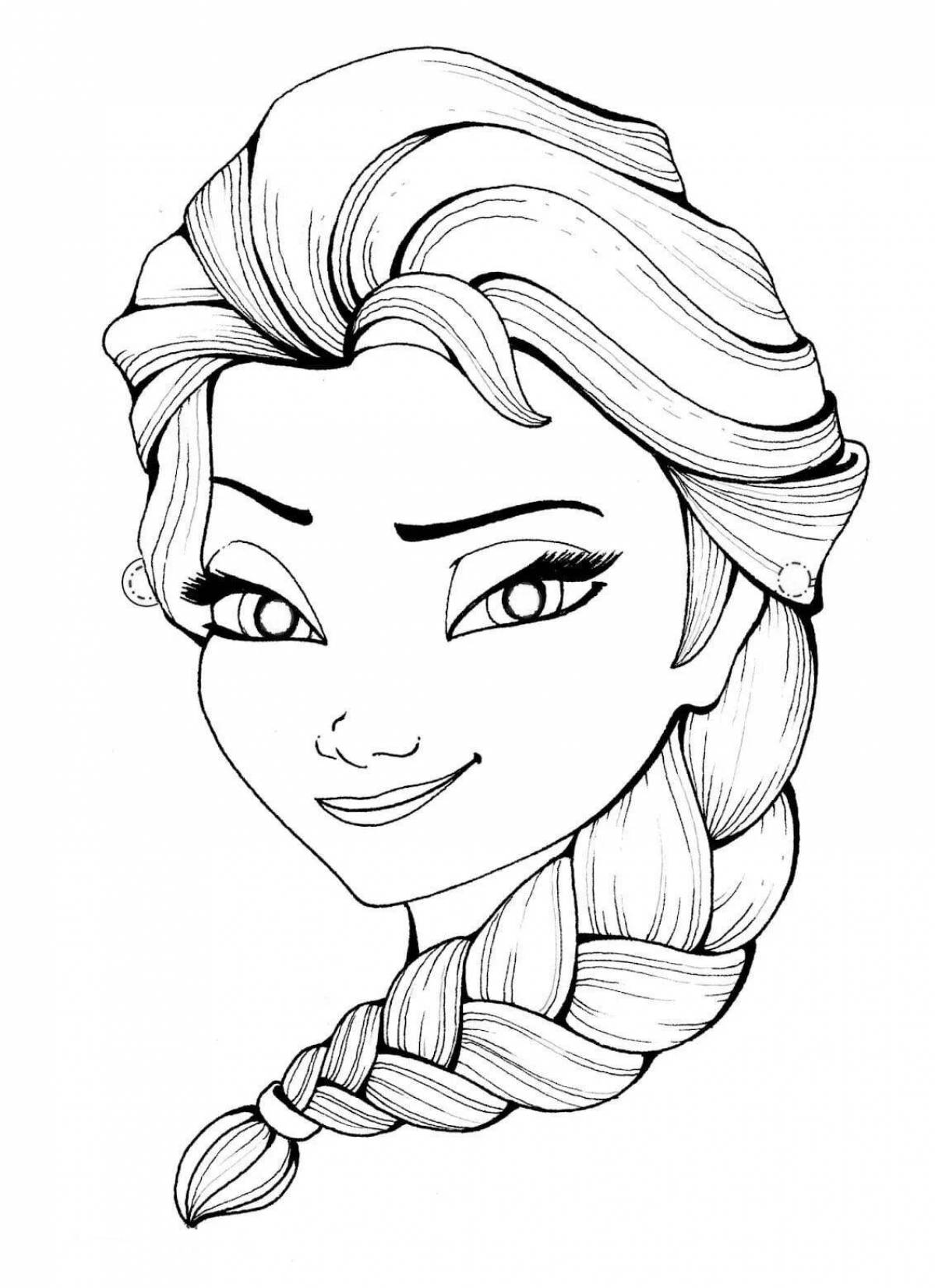 Exalted elsa face coloring
