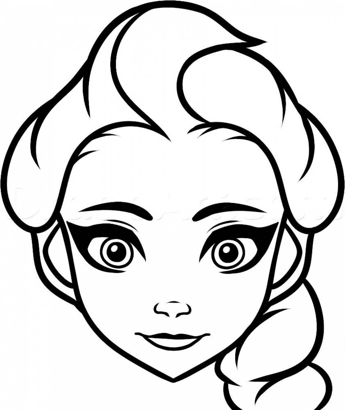 Elsa face coloring glitter