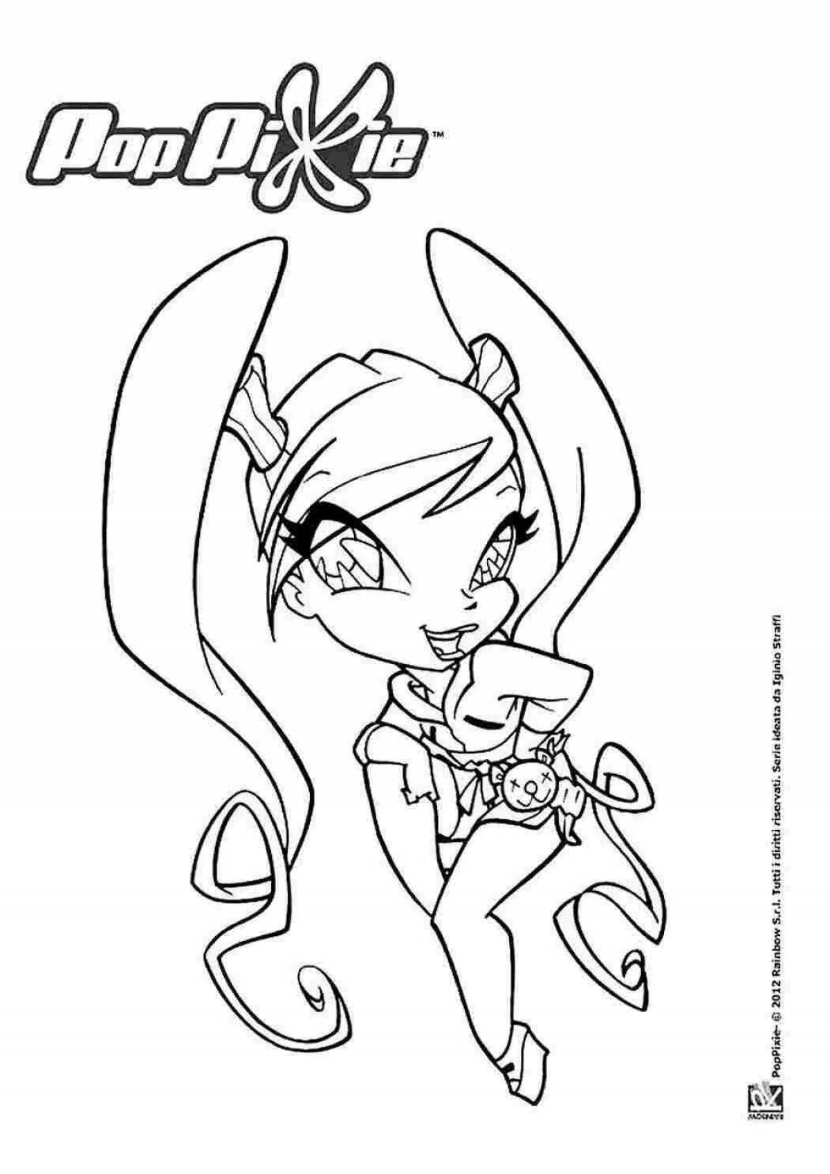 Coloring page bizarre winx pets