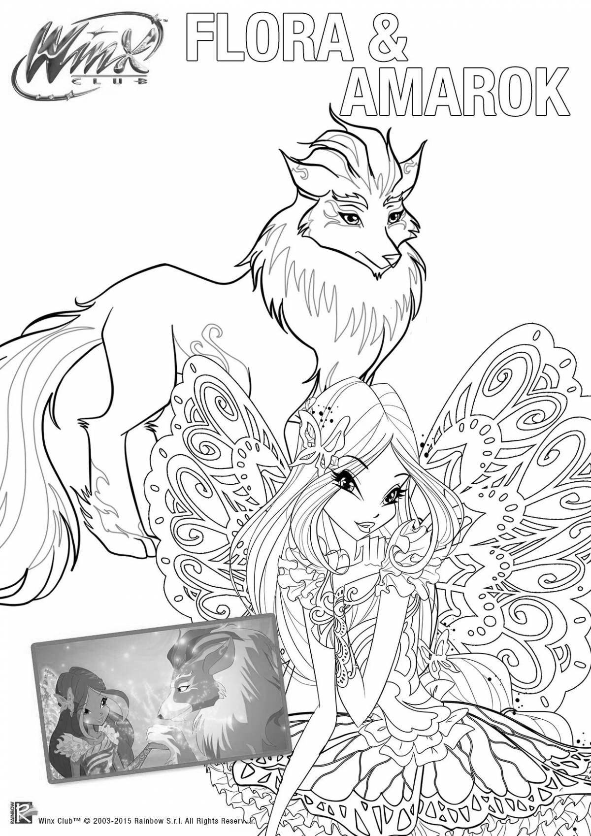Winx pets funny coloring pages